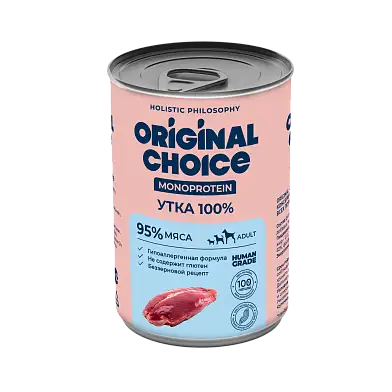 ORIGINAL CHOICE MONOPROTEIN ADULT консервы для собак всех пород утка